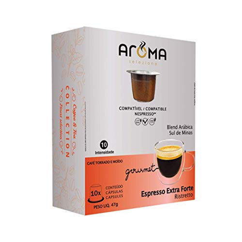 Aroma Selezione Cápsulas De Café Espresso Extra Forte Aroma Compatível Com Nespresso Contém 10 Cápsu