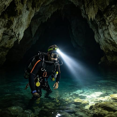 Lámpara LED para buceo 1000 lúmenes con linterna frontal para pesca 2