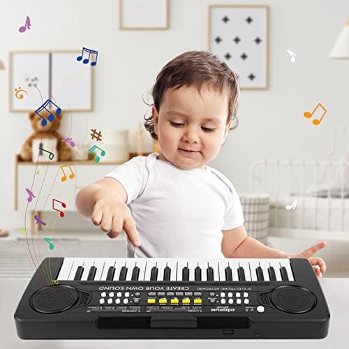 M SANMERSEN Kids Piano Keyboard, Music Pianos Keyboard 37 Keys with 4 Drums / Animals Sound Electronic Keyboards Toys for Beginners 3-8 Years Old Girls Boys Kids 7 41F2LCeyKFL. AC
