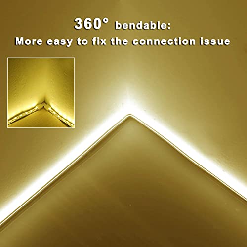 Goadrom Neon Led Strip Lights, 16.4Ft/5M Warm White Neon Led Strip Light Ip65 Waterproof Dimmable Silica Gel Neon Light Strip For Indoors Outdoors Bar, Atmosphere Decor (Power Adapter Included)… #TOP3