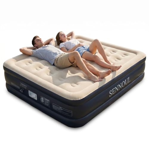 SENNOUL Air Mattress Full with Built in Pump,18" Raised Blow up Bed, 800lb