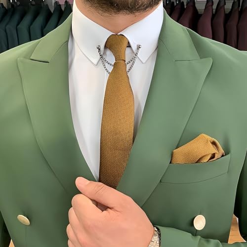 Men's Tuxedo Suit Slim Fit Double Breasted Casual 2 Piece Suit Business Tuxedo for Wedding4