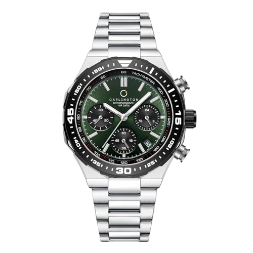 Carlington Nitro Chronograph Men’s Watch, Silver Silver Green - Image 2