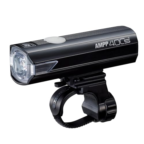 CatEye Ampp 400S - Luz Delantera LED superbrillante para Bicicleta, tecnología OptiCube de 400 lúmenes, clasificación IPX4 Resistente al Agua, Soporte FlexTight de fácil Ajuste, Recargable por USB C,