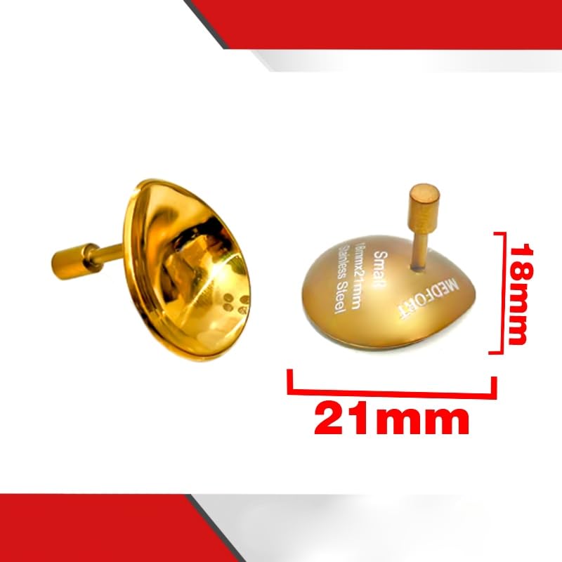 Corneal Eye Shield Protector, Stainless Steel, 18mm x 21mm Small, Gold, 2-Piece Set, Model II
