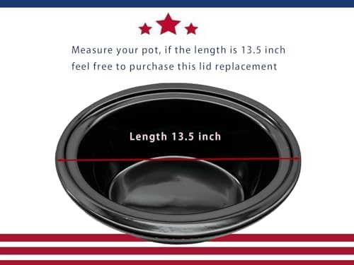 Oval Glass Lid Compatible with Crock Pot 6 Quart Slow Cooker SCCPVL600-S-BR, CPSCVC60LL-S, CPSCVC060LL-BP， Measure your pot per picture to match right lid replacement - Thumbnail 3