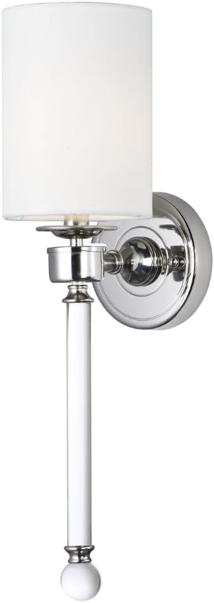 Maxim Lighting Lucent 1-Light Wall Sconce | Polished Nickel Steel Finish | Clear Glass Shade | Modern Indoor Light Fixture | Ideal for Hallways, Bedrooms & Bathrooms | Dimmable | 16109WTCLPN