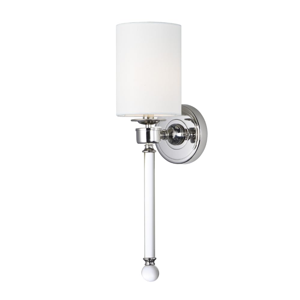 Maxim 16109WTCLPN I Lucent Collection One-Light Wall Sconce I Polished Nickel Finish I Steel and Clear Glass Housing I 60 Watts I Traditional Style Light Fixture I