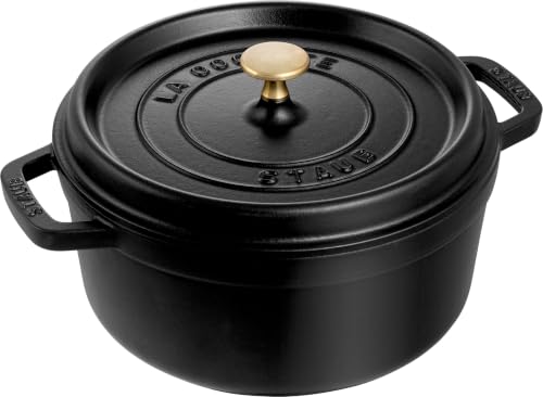 STAUB Gusseisen Topf, rund 24cm, 3,8L, schwarz