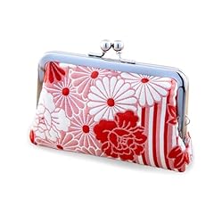 small Square pouch / FUKURE weave Retro Flower - Red