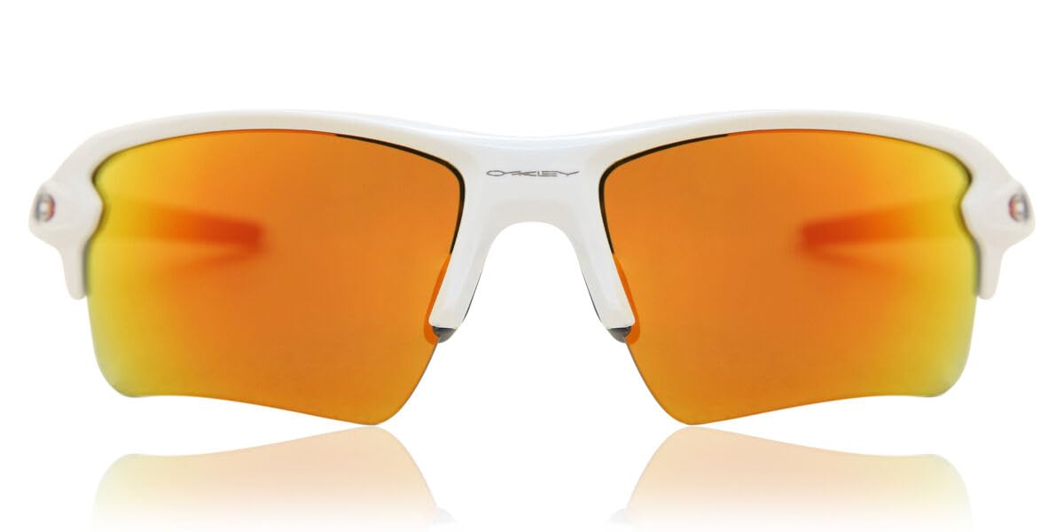 Oakley Flak 2.0 XL OO9188 918893 59MM Polished White/Prizm Ruby Rectangle Sunglasses for Men for Women