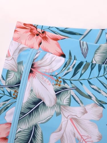 Image of Girls Swimsuit 3 Piece Bathing Suit Printed Sport Bikini Set with Shorts Summer Beach Swimwear for Teen Girls 9-16T