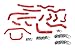 HPS Red 3-ply Reinforced Silicone Heater Coolant Hose Kit 57-1911-RED