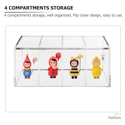 Boîtier acrylique transparent à 4 compartiments et couvercle rabattable pour capsules de café - 8