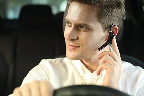 ICOMTOFIT Bluetooth Headset, Wireless Bluetooth Earpiece IPX7 V5.0 Hands-Free Earphones with Built-in Mic for Driving/Business/Office, Compatible with iPhone and Android (Black)