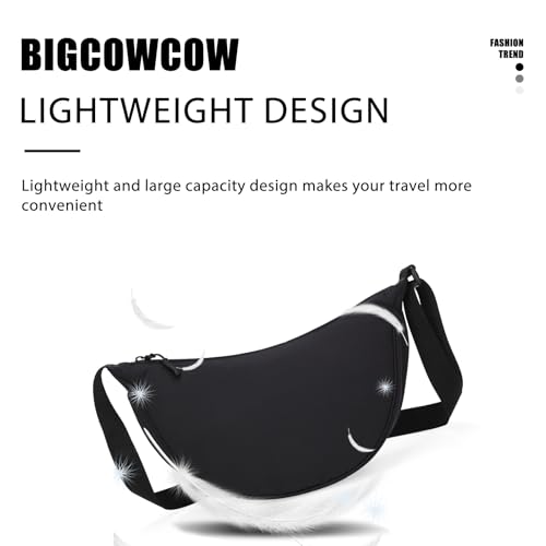 Small Crescent Crossbody Bag for Women Men Lightweight Nylon Dumpling Sling Purse Shoulder Bag for Outdoor Travel4