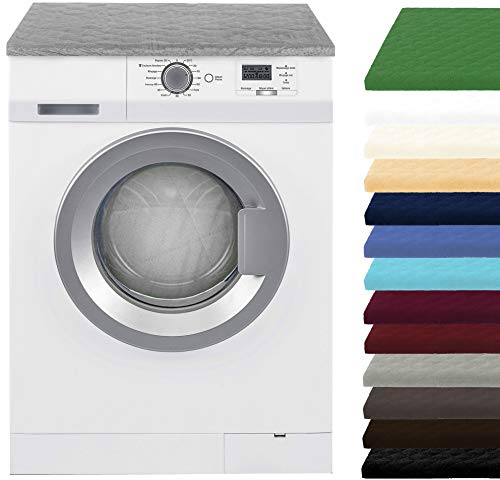 Brandsseller Waschmaschinenbezug & Trocknerbezug 60x60 cm - gepolsterter Schonbezug für Waschmaschine und Trockner – Schutzhülle mit Gummizug - Taupe/Grau