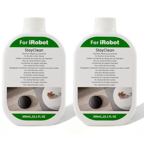 Roboebcreck 2 Pack Floor Cleaning Solution for iRobot Roomba Plus 405 Combo / 4020 Combo / 505 Combo / 507 Combo/Max 705 Combo/Max 707 Combo Vacuum Robot for Robot Vacuum Mopping Concentrate Refill