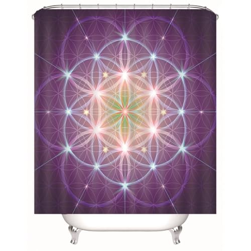 Rideau de douche en tissu violet pour créer un espace bain floral - 2