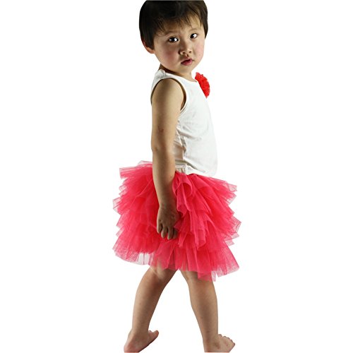 Wennikids Baby Girl's Dance Skirt Chiffon Pettiskirt Tutu Medium Brown #TOP2