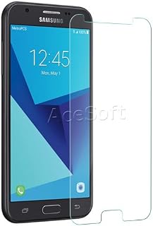 Premium Tempered Glass Screen Protector Guard Shield Saver Armor Cover Compatible with MetroPCS Samsung Galaxy J3 Prime SM-J327T1 Cellphone -