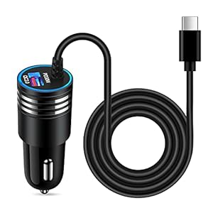 48W Super Fast Car Charger USB C Rapid Android Car Adapter with 30W Built-in Type C Fast Charging Cable for Samsung Galaxy S25 S24 S23 Ultra S22 S21 S20 FE A16 A15 A14 A54 A53 A23 A13 A03S Z Flip 7 6