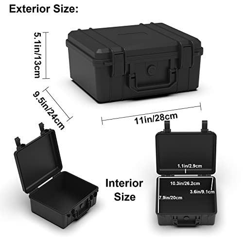 Boîtier rigide étanche Ant Mag noir portable avec mousse de rangement