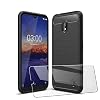 LJSM voor Nokia 2.2 Case Black Carbon fiber Screen Protector Film – Soft Cover Flexibel TPU Case voor Nokia 2.2 (5.71″)