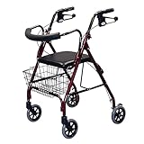 Medline MDS86810 Deluxe Rollators, Burgundy