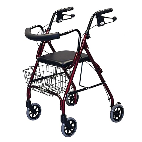 Medline MDS86810 Deluxe Rollators, Burgundy