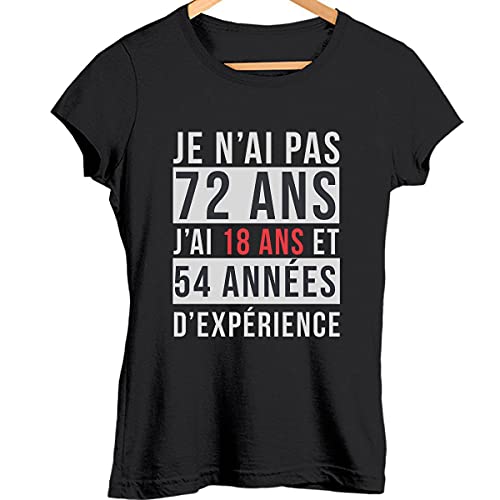 T-Shirt Femme 72 Ans Planetee en coton bio pour anniversaire