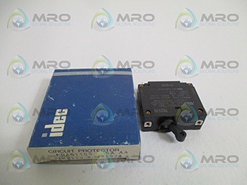 IDEC NRAS1100-5A-AA 1 Pole, 5 AMP Rated, AC Curve, Circuit Breaker, Lever Model, NO AUX, NRA Series, Round Cutout, Series Trip