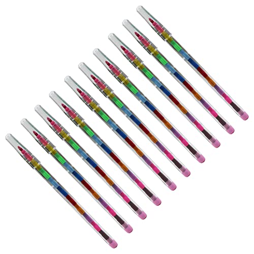 Generic 10 Pcs Rainbow Stacking Crayons, Art Suprimentos, Brinquedos Educativos 11 Cores Lápis de Co