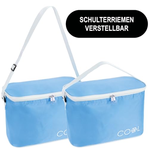 com-four® Kühltasche 8 L - Faltbare Thermo-Kühlbox - leichte Isoliertasche für Camping & Outdoor mit Schultergurt - sommerliche Picknicktasche mit Reißverschluss 4