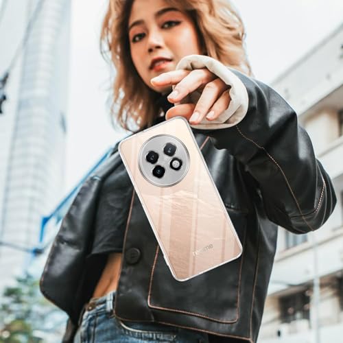 Image of Jkobi Back Cover for Realme 13 Plus (Silicone Clear Shockproof Case with Camera Protection | Soft and Flexible | Transparent)