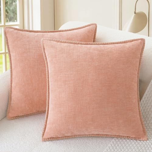 CaliTime Decorative Couch Throw Pillow Covers 16 X 16 Inches Dusty Pink