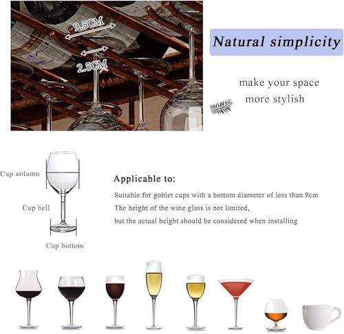Porte-bouteilles de vin de plafond vintage et support verres à vin en métal - 4
