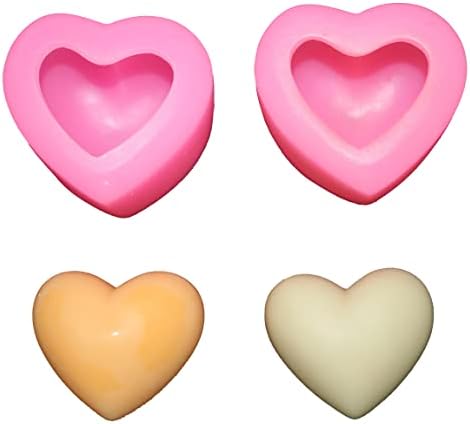 LVDGE 2-Pack 3D Heart-Shaped Silicone Soap Mold for Natural Skincare Soap Making, DIY Art Soap and Valentine's Day and Mother's Day Gifts