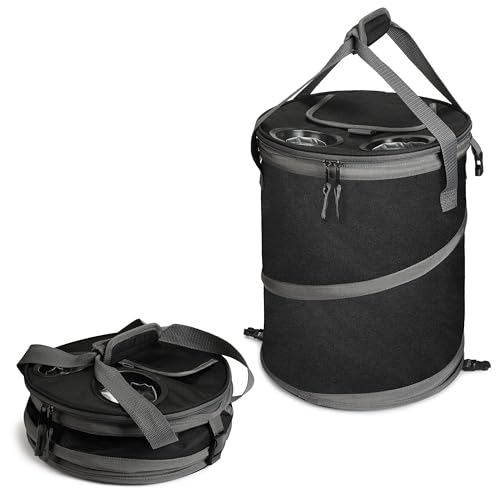 Pop-Up Collapsible Cooler Bag & Ice Chest - Insulated, Lightweight with Waterproof Interior & Built-in Cup Holder | Leak-Proof Portable Cooler for Camping, Beach, Picnics, Travel