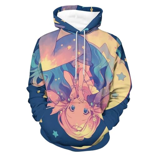 Sweat à capuche sirène étoile lune pour homme et femme taille S