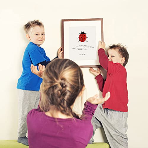 Bible Verses Wall Decor - Do Not Fear Isaiah 43:1 Wall Art Sign, Ladybug Scripture Quote Canvas Poster Print, Religious Home Office Church Decor For Baptism Christian Jesus Gift(8*10Inch Unframed) #TOP5