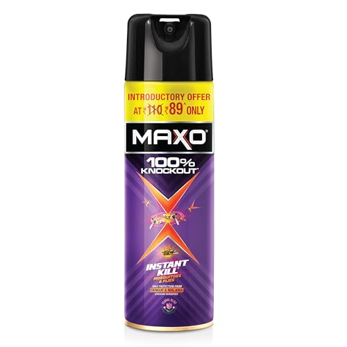 Image of Maxo Flying Insect Killer Spray 200ml | Mosquito & Fly Killer | 100% Knockout Formula | Protection from Dengue, Malaria & Chikungunya | Floral Bliss Fragrance