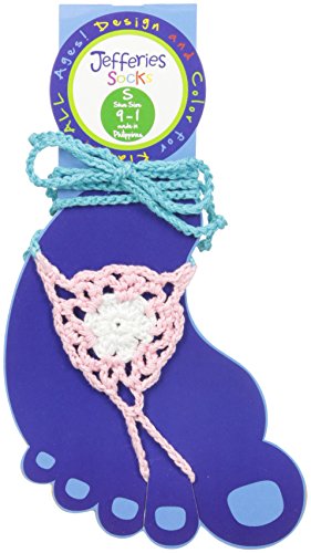 Image of Jefferies Socks Big Girls' Color Pop Crochet Barefoot Sandal