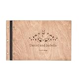 Enjoy The Wood Personalized Wooden Photo Album with Engraving - Handmade Scrapbook Album - Custom Memory Book for Wedding, Family & Special Moments - Photo Book Best Gift for Couple (Branches)