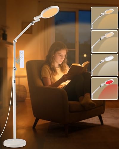 Finezeal Light Therapy Floor Lamp - 11000 Lux Full Spectrum Sun Lamp, 9 Color Temperature & 670nm Red Light, Touch/Remote Control(Need Pairing), 10 Brightness Levels LED Sunlight Lamp for Home Office