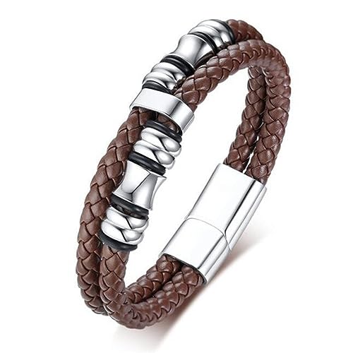 Bracelets for men bracelet femmes en cuir noir et corde tressée