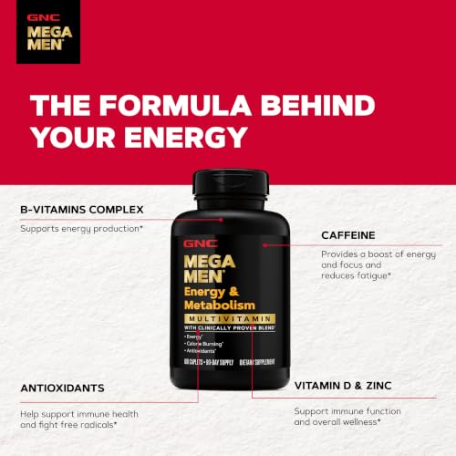 GNC Mega Men Energy & Metabolism Multivitamin for Men, 180 Count - Image 5