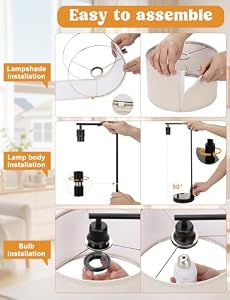 20.7" Tall Table Lamp with USB & Outlet, Fully Dimmable Nightstand Lamp — photo 6 of 6