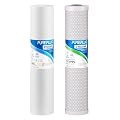 PUREPLUS 5 Micron 20"x4.5" Whole House Water Filter Cartridge Combo Kit with Sediment and Activated Carbon Block Filter - Replacement for FPMB5-20, AP810-2, FC25B, EPM-20BB, 1 PACK