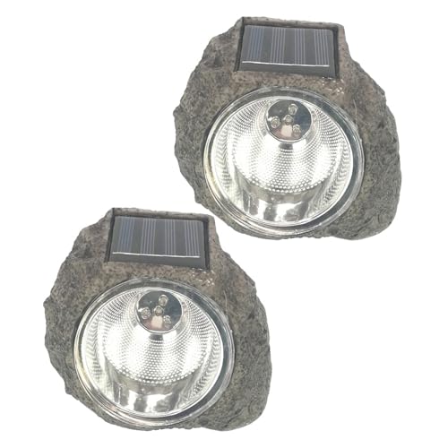 Kisangel 2pièces Projecteur Solaire Lampe De Jardin Étanche Forme Pierre Extérieur Led Projecteur Solaire Lampe De Jardin